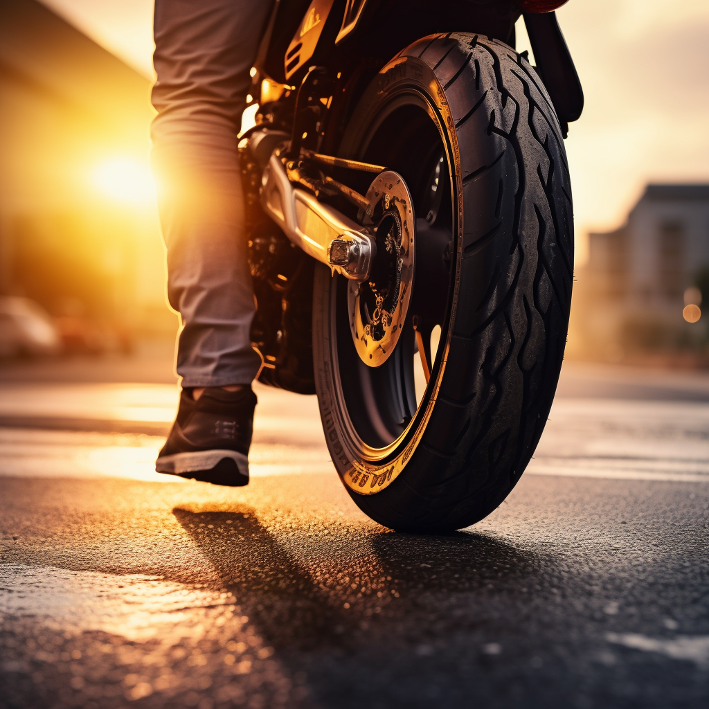 Close-up of Motorbike Rear Tyre