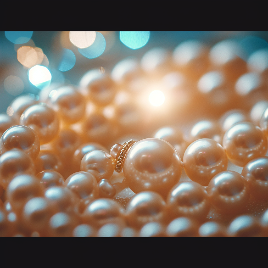 Cultured pearls on a backdrop