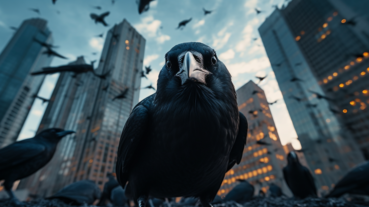 Crow Flock on City Building  ?