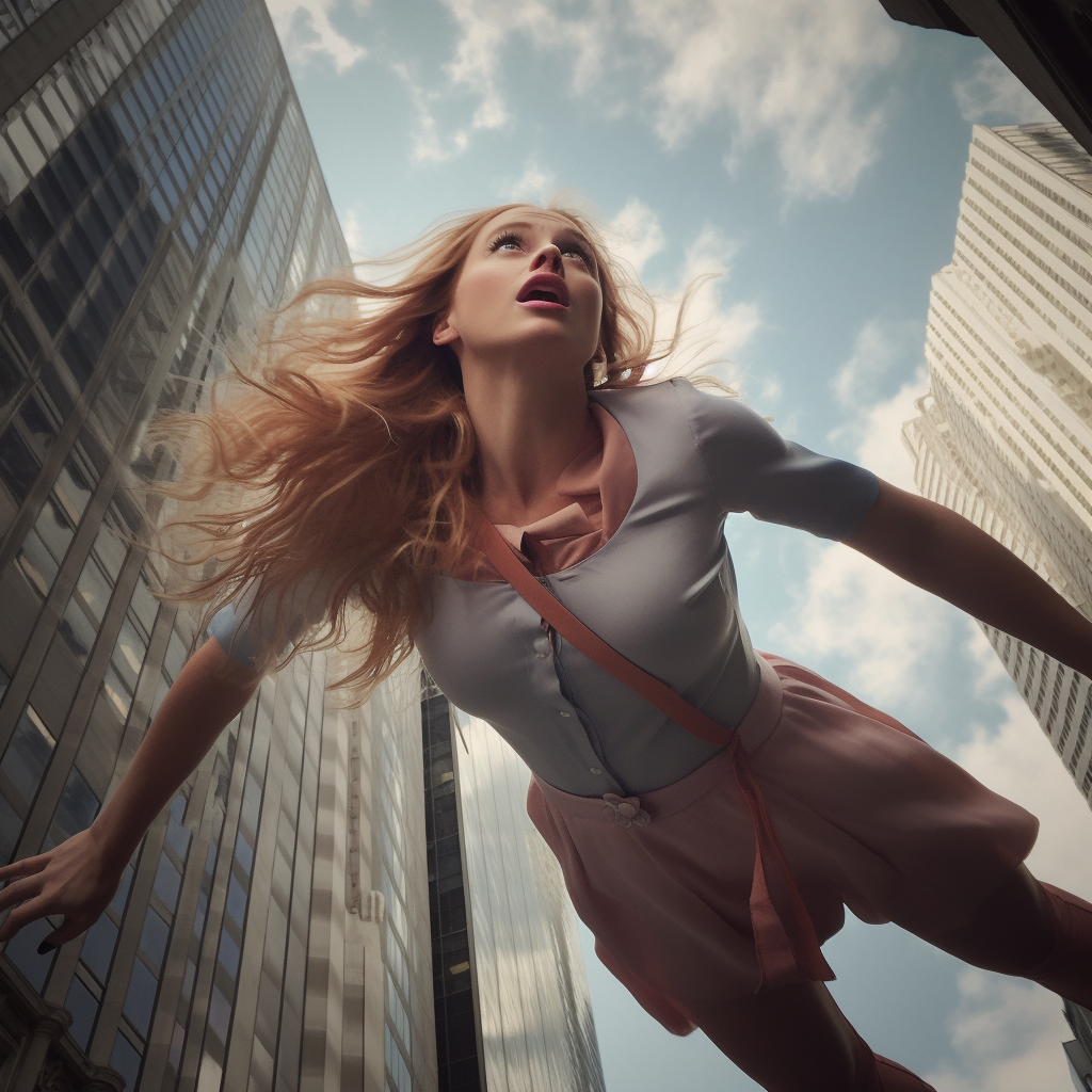 Claire Kent falling from Daily Planet building