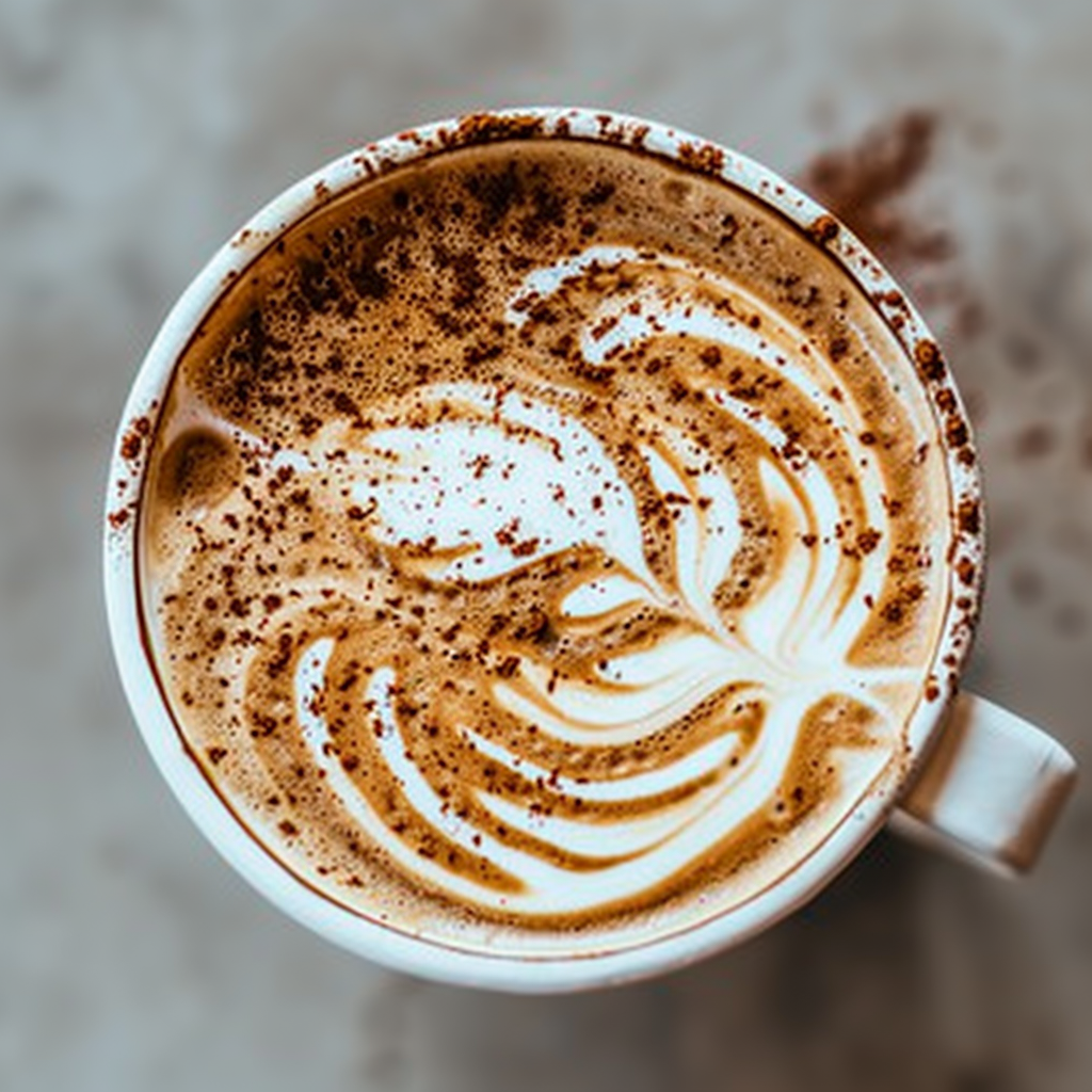 elegant coffee foam art swirl