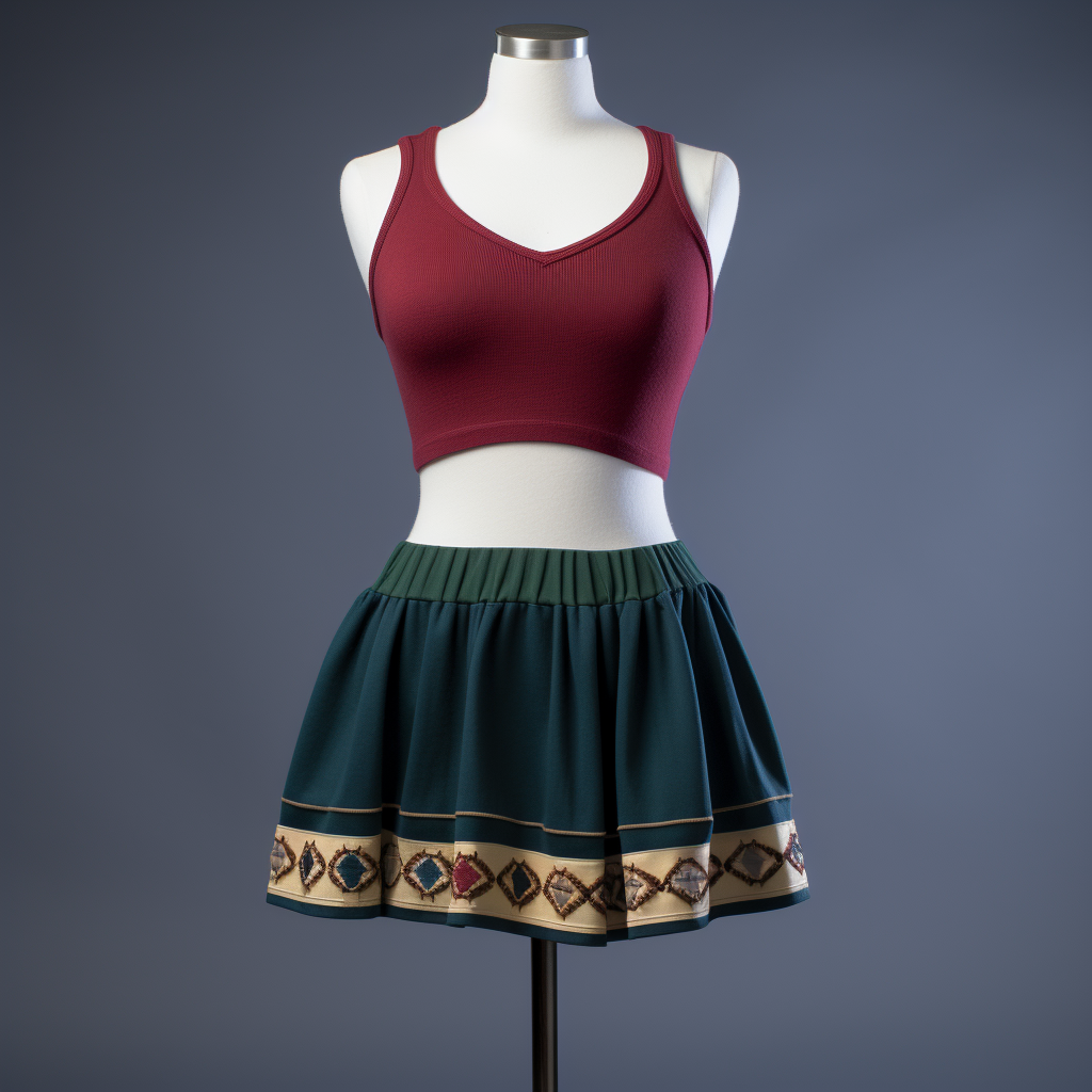 Fashionable collegiate cheerleader skirt