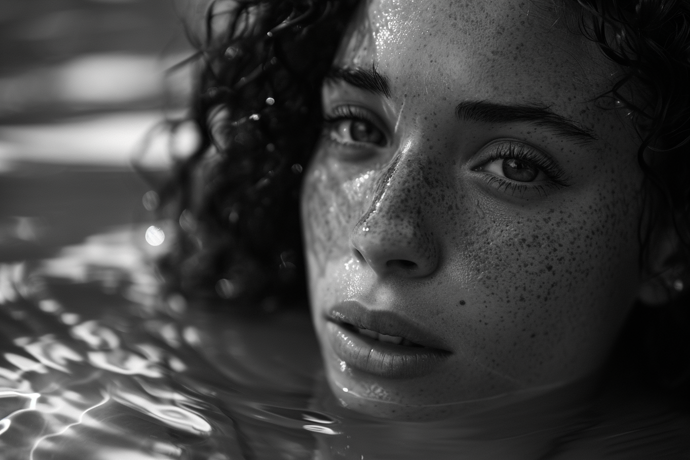 Colombian woman with beautiful freckles and curly hair