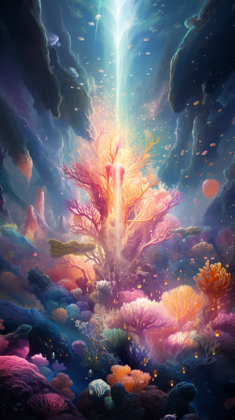 Vibrant space coral explosion