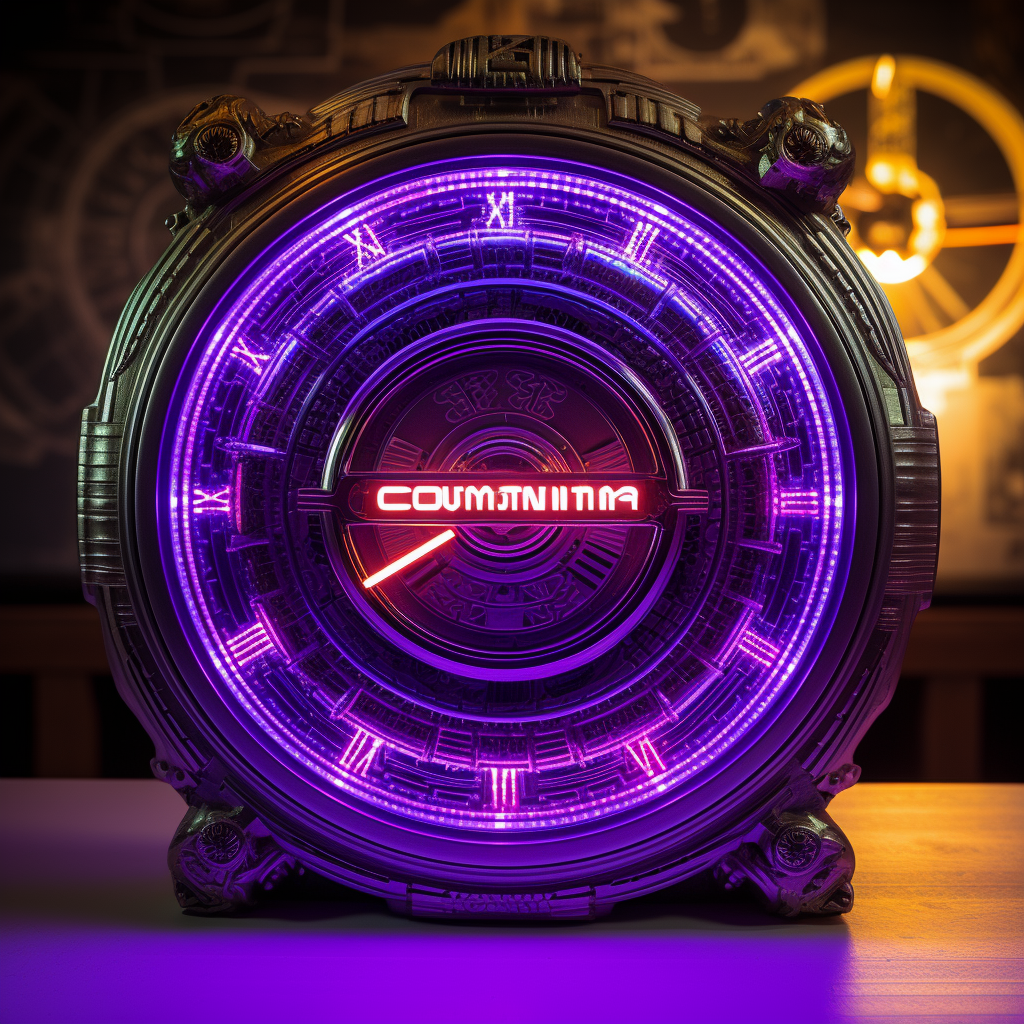 Cyberpunk Commodore 64 clock logo