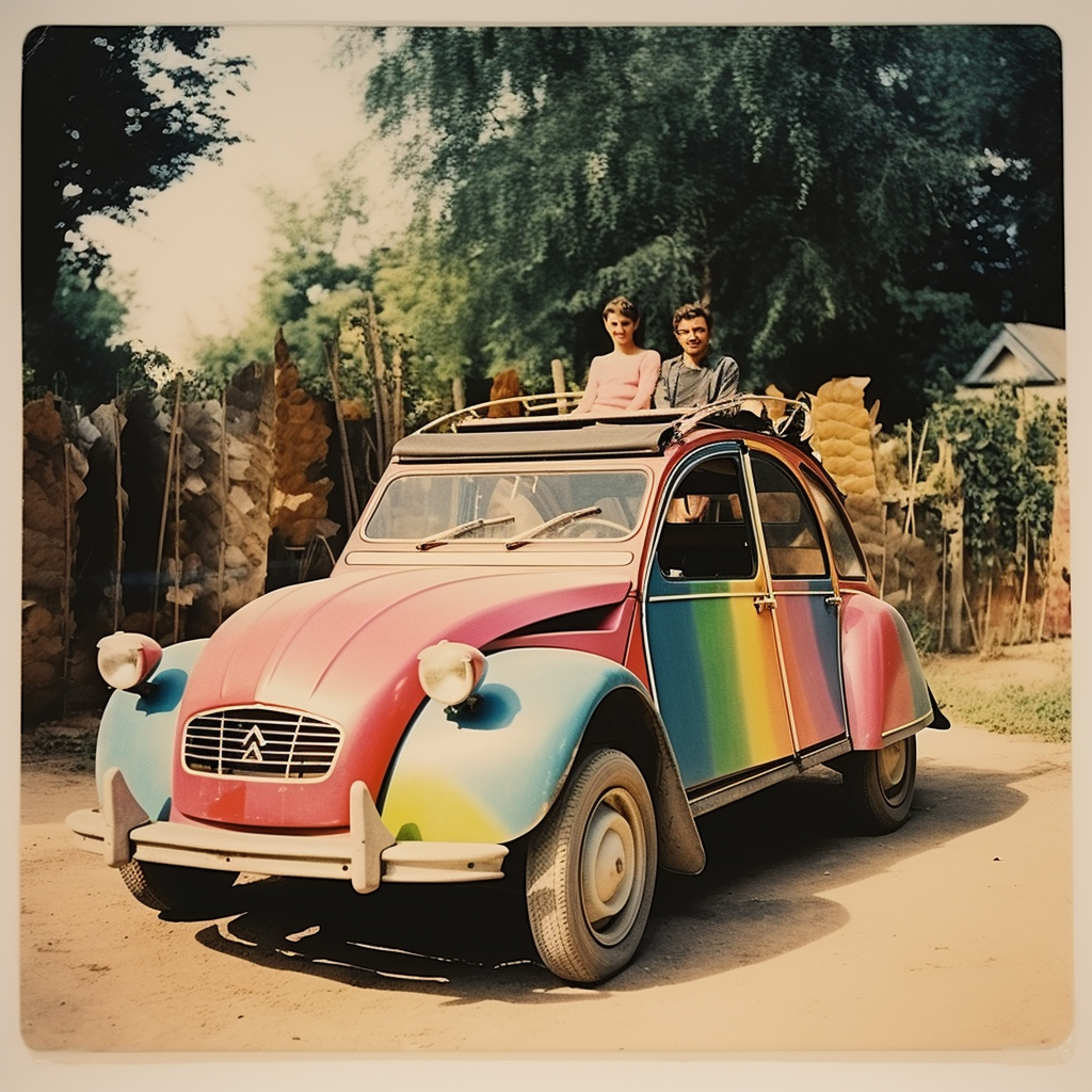 Vintage convertible 2CV in Provence