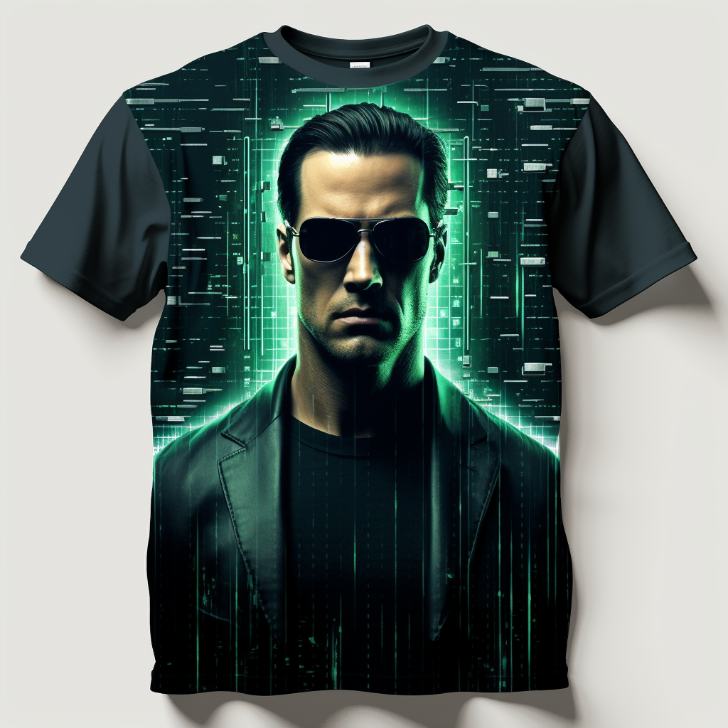 Cool Matrix Style T-Shirt Print Poster