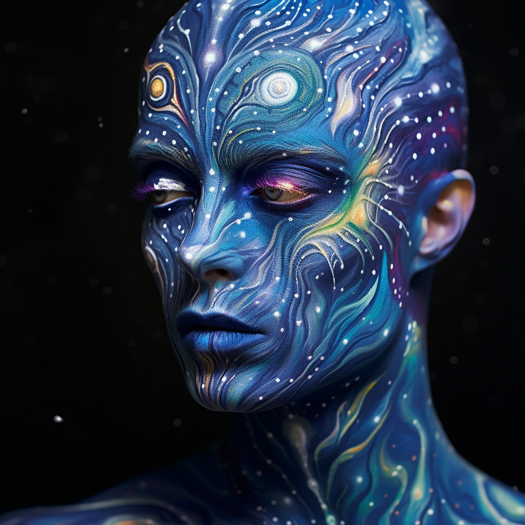 Male with Cosmic Face Paint