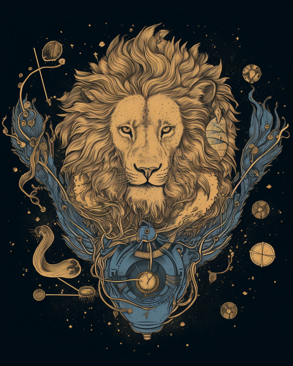 Cosmic Lionheart in Gold and Blue