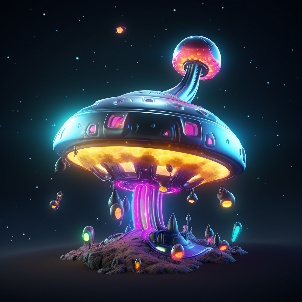 Colorful cosmic shooter 3D model