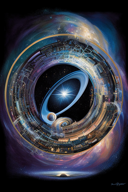 Cosmic Space Art Gyroscope Reflection