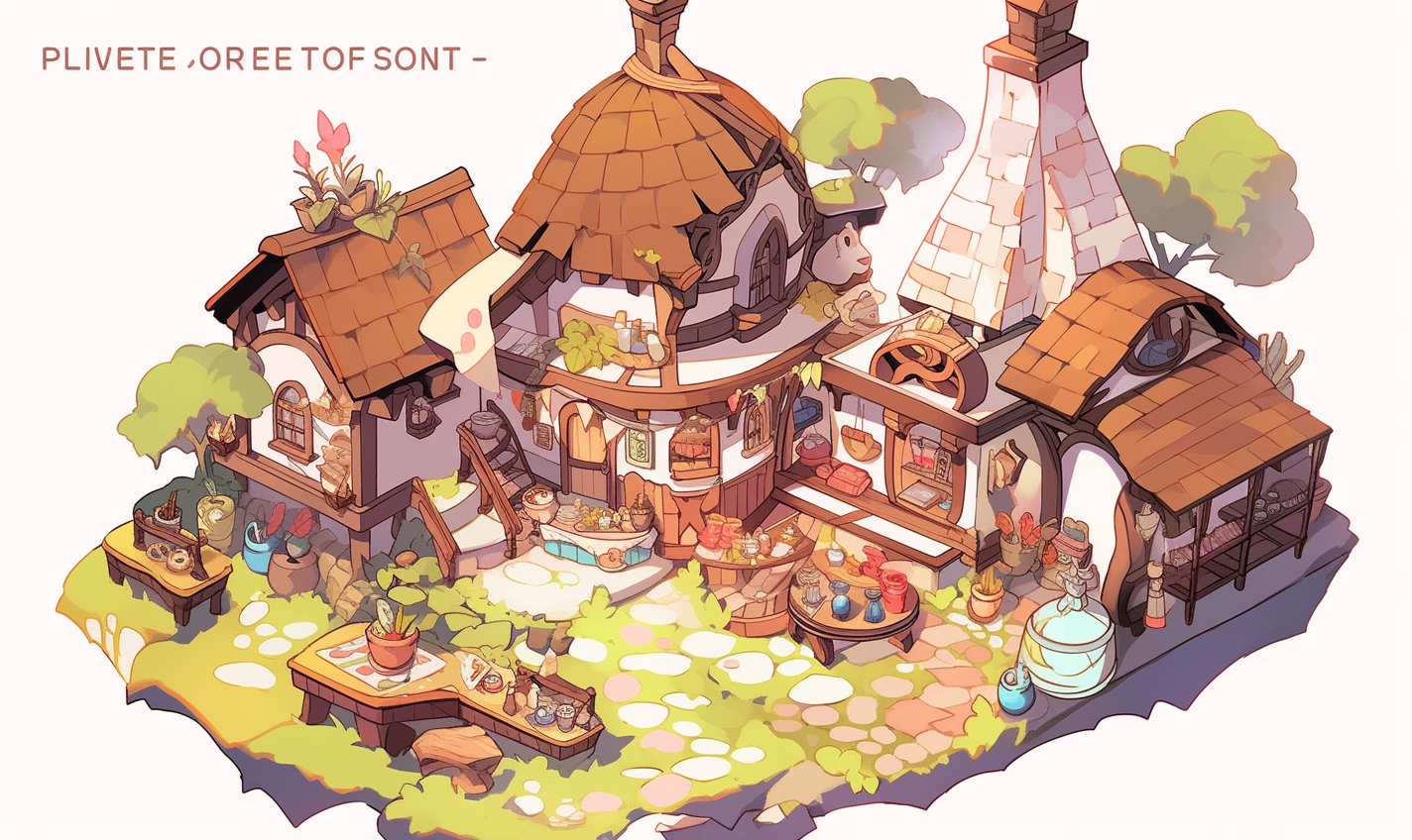 Charming potion shop in the countryside