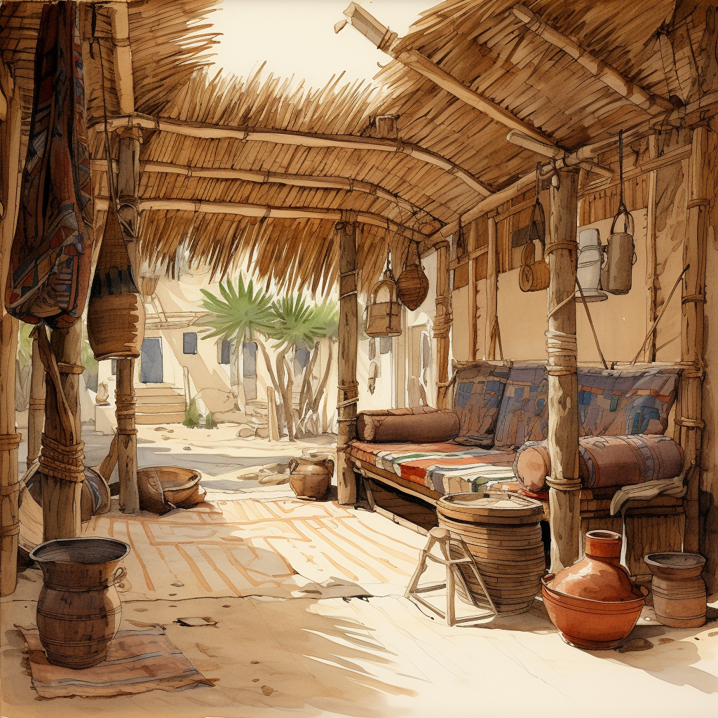 Interior of a Cozy Hut