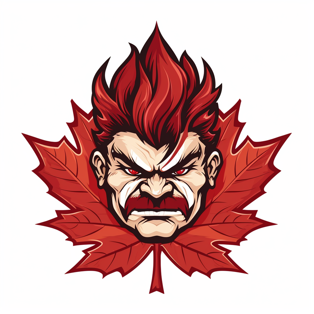 High school mascot: crimson maple leaf