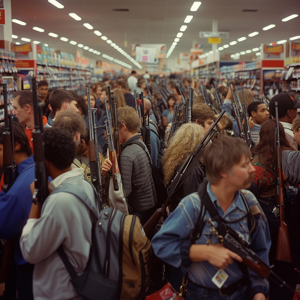 Walmart customers with rifles