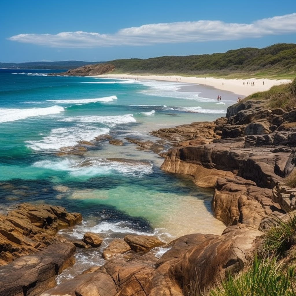 Beautiful beach scenery in Crowdy Head