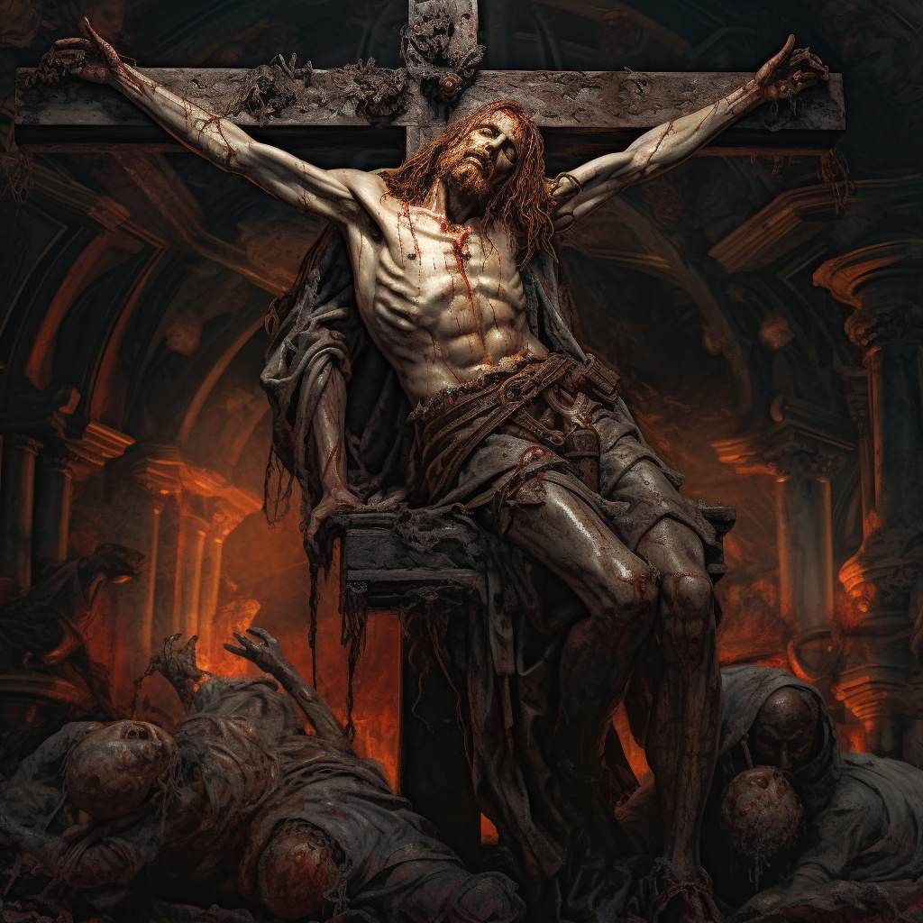 Detailed crucifixion painting