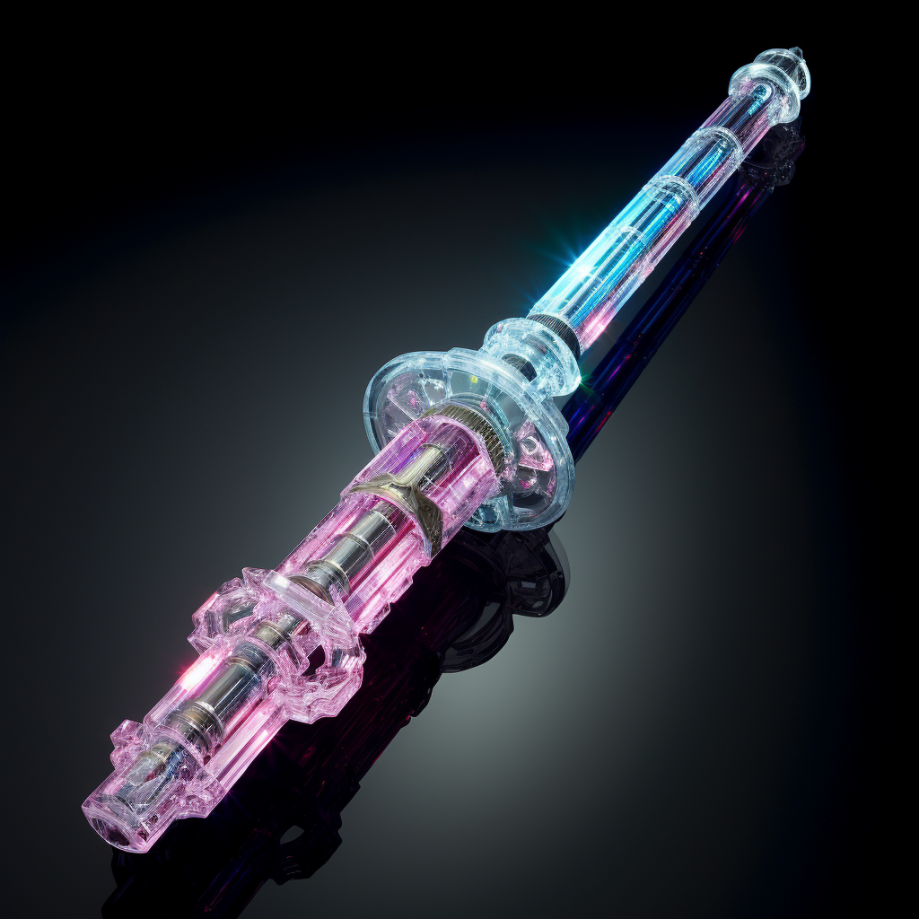 Shining crystal lightsaber weapon