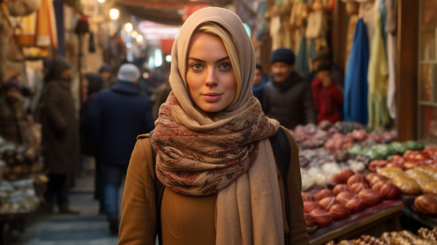 Margot Robbie in Iranian Market Fashion