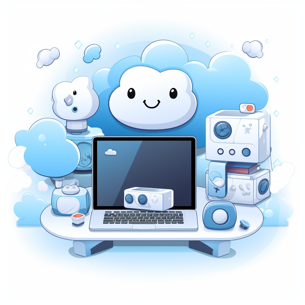 Cartoon image of cute blue communication