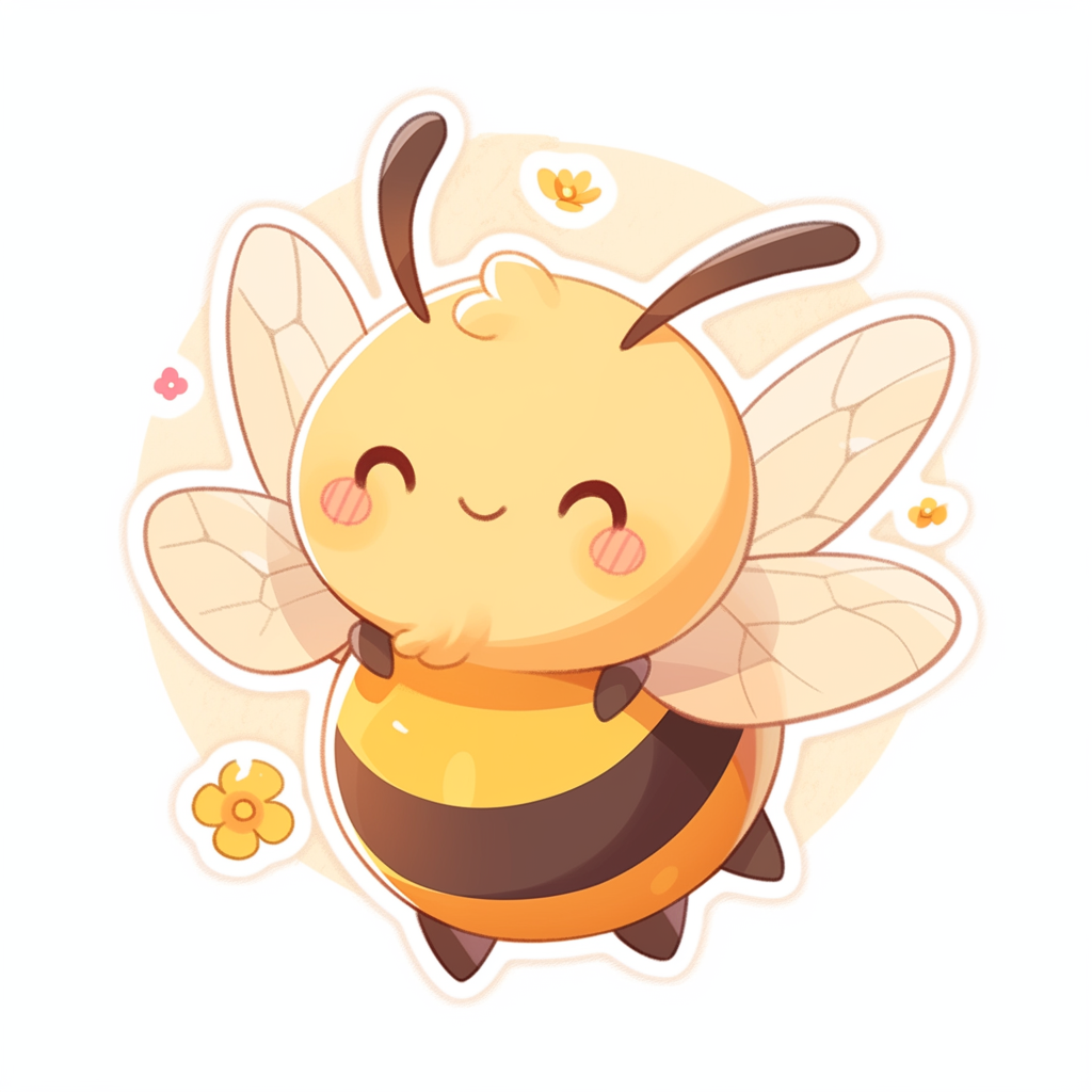 Cute cartoon honey bee sticker