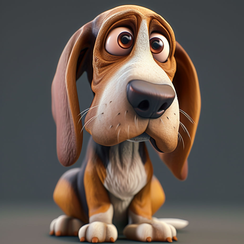 Cute Dog Bassett Hound Pixar