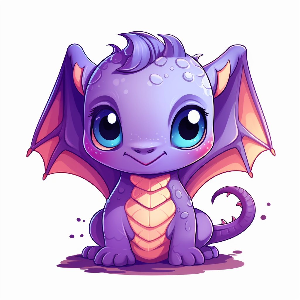 Cute dragon chibi with big eyes