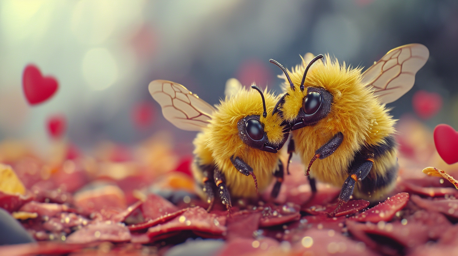 Cute Furry Baby Bees Cuddling in Nacho Land