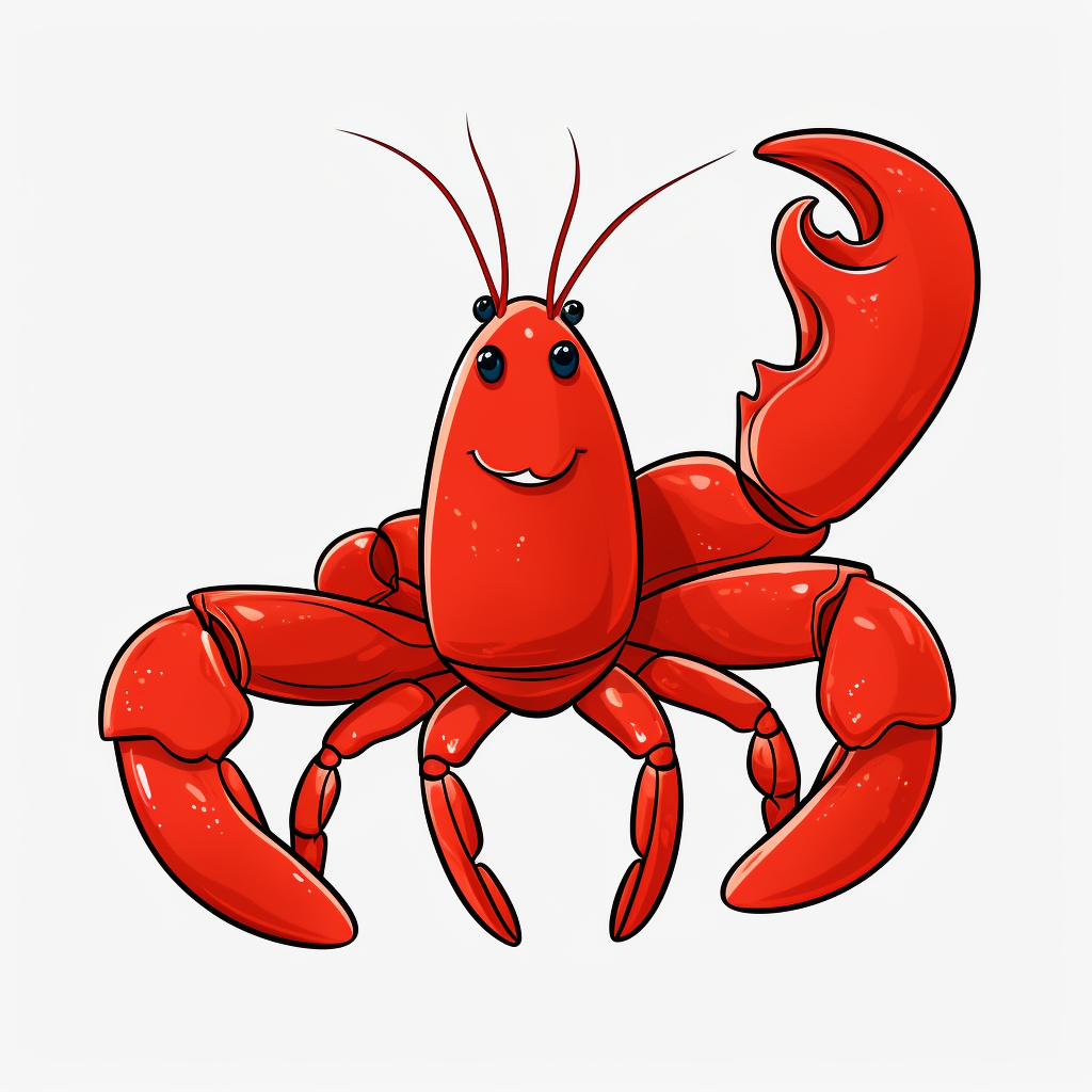 Cute lobster coloring book cartoon