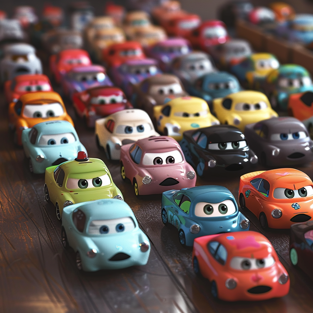 Assortment of cute monster toy cars