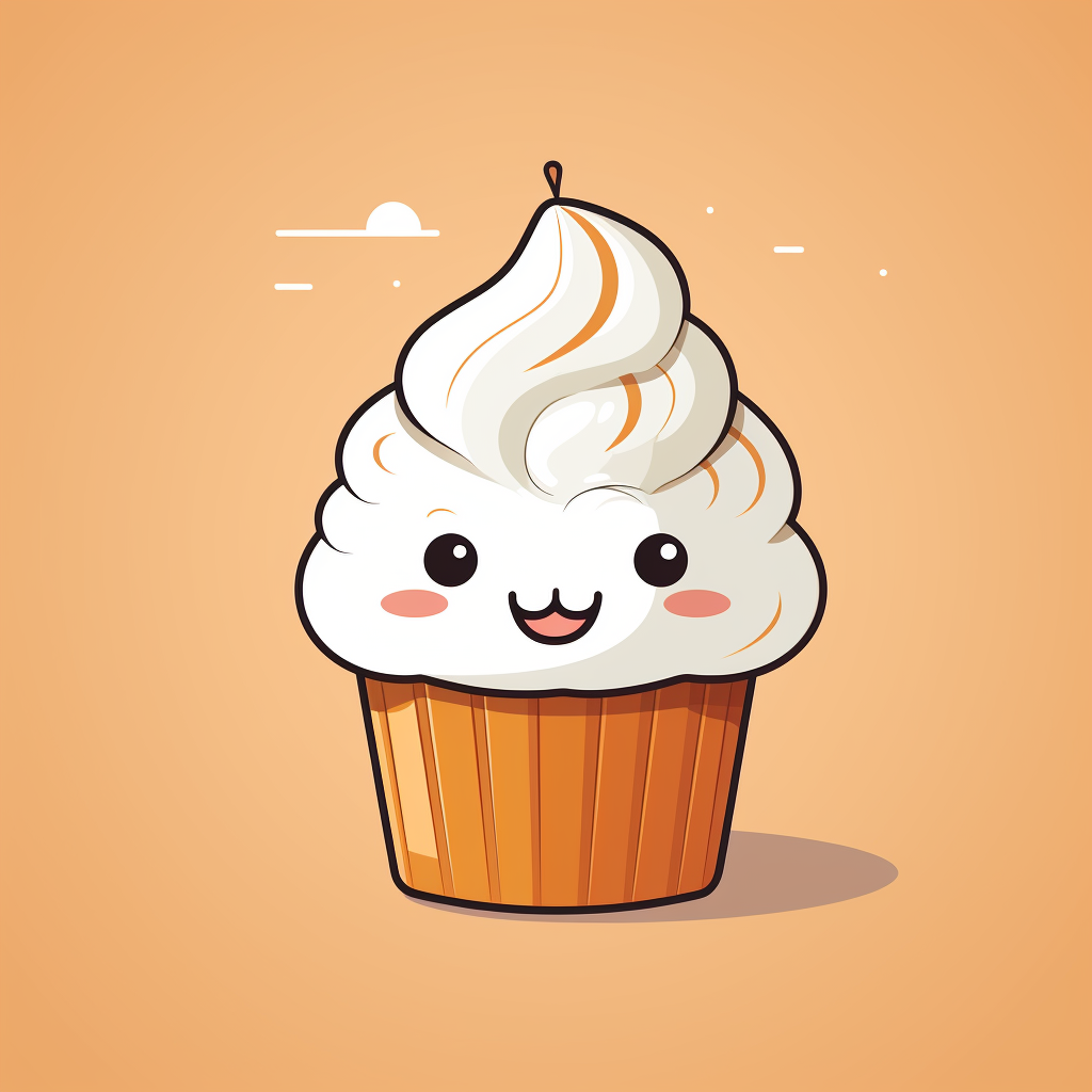 Adorable muffin with simple vector design