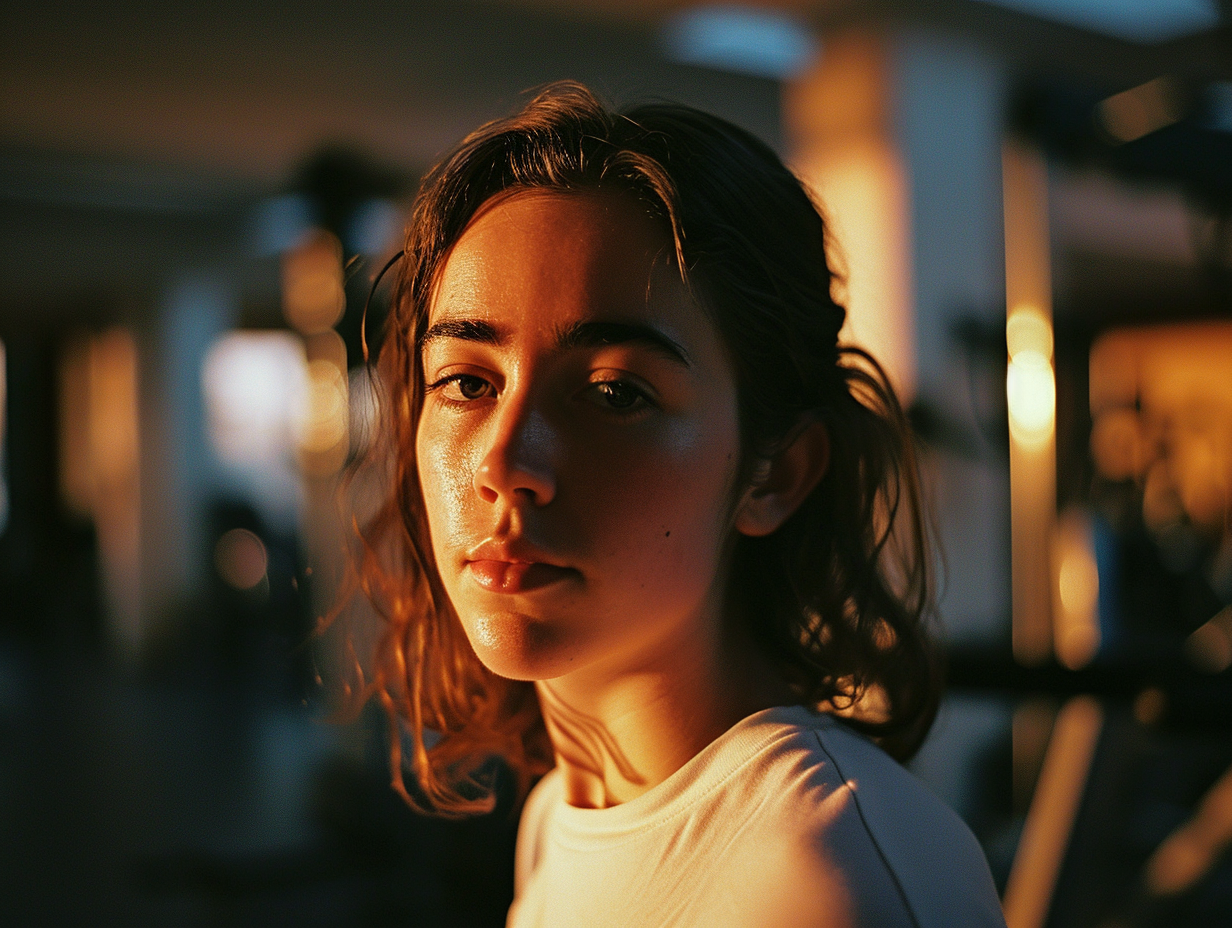 Cute 24-year-old woman in hotel gym