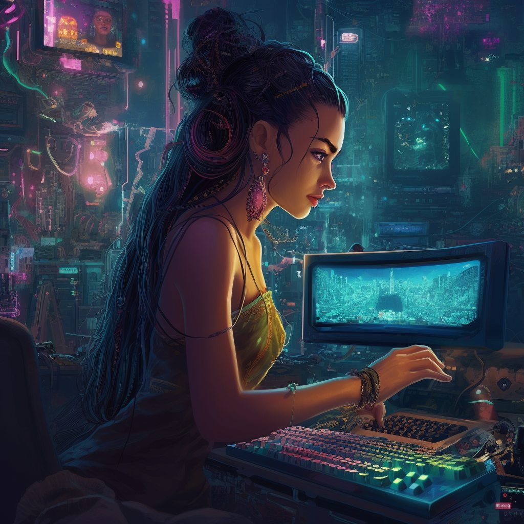 Cyberpunk Disney Princess Hacker