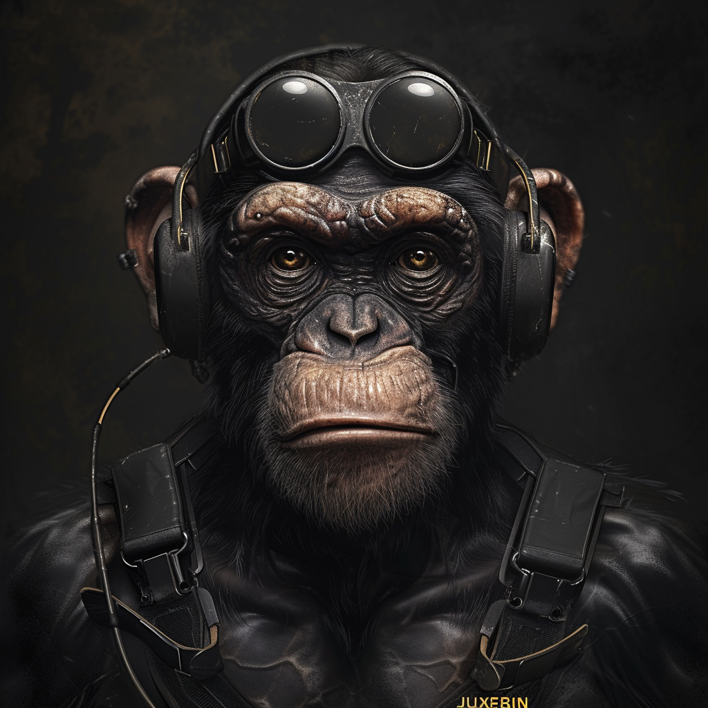 Cyborg Monkey Logo JUXERIN v6