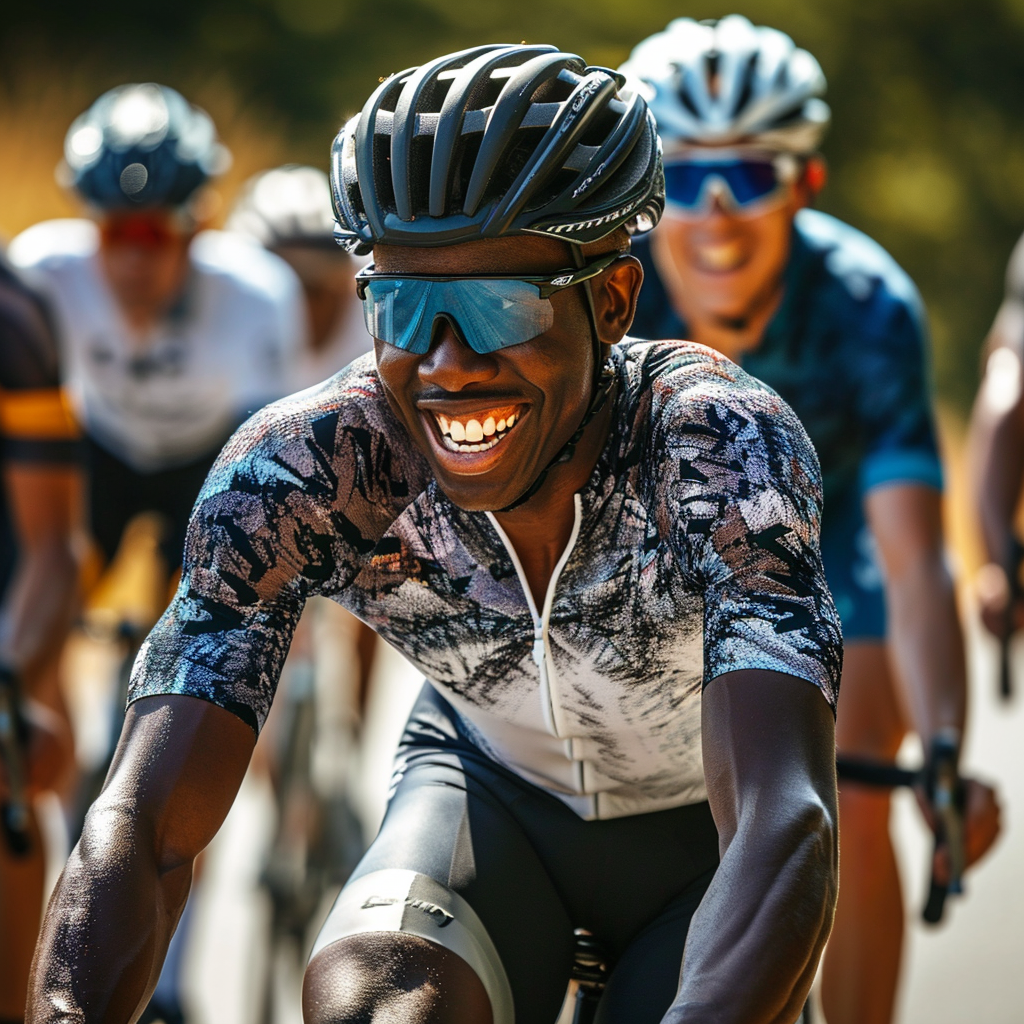 Group of cyclists enjoying cycling fun