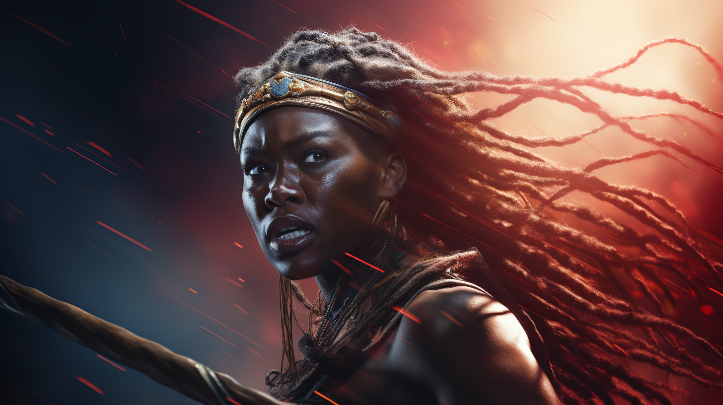 Hyper Realistic Dahomey Amazon Female Warrior Image