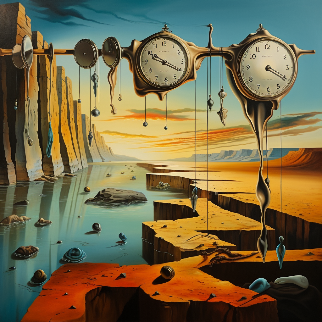 Surreal melting clocks by Salvador Dalí