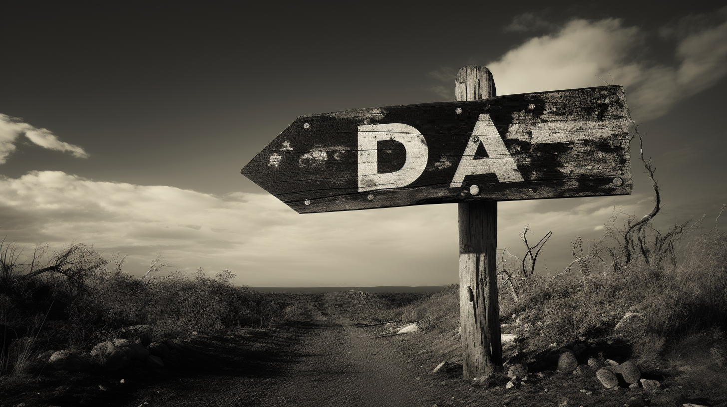 Damaged road sign indicating a problem