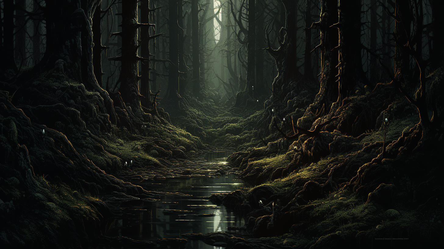 Dark Forest Scene