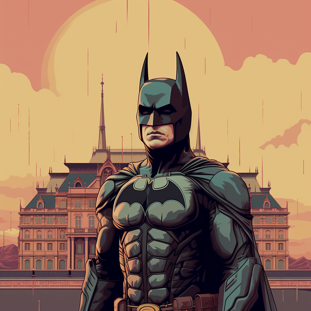 Dark Knight in Wes Anderson style