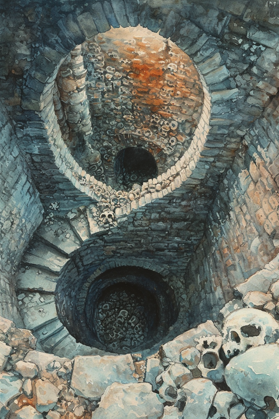 Bones in Deep Well Illustration