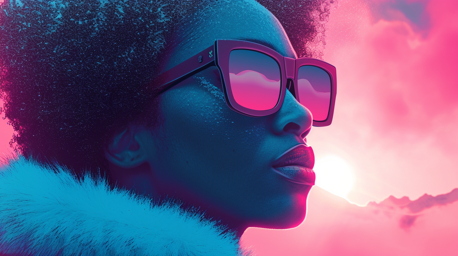 Davos Winter Sunset African Woman Sunglasses