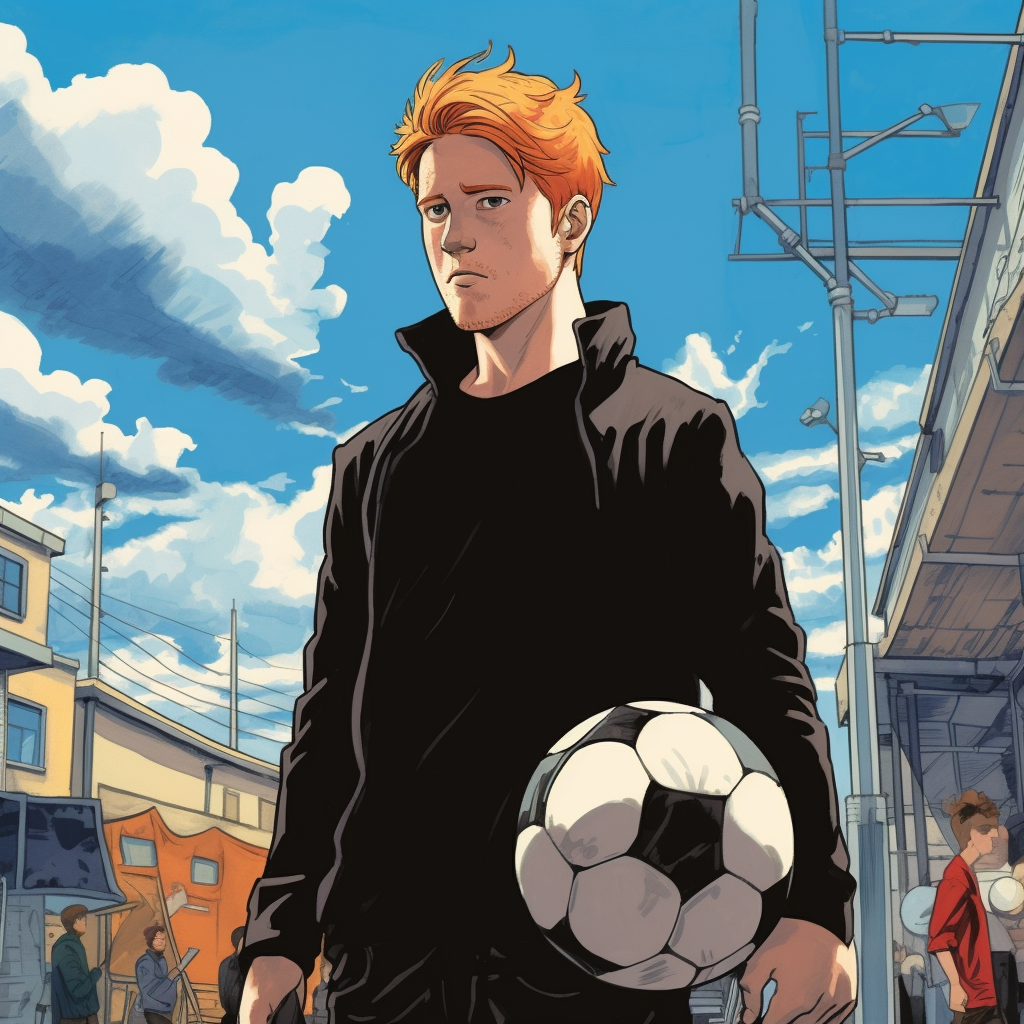 Kevin De Bruyne playing football by Satoshi Kon