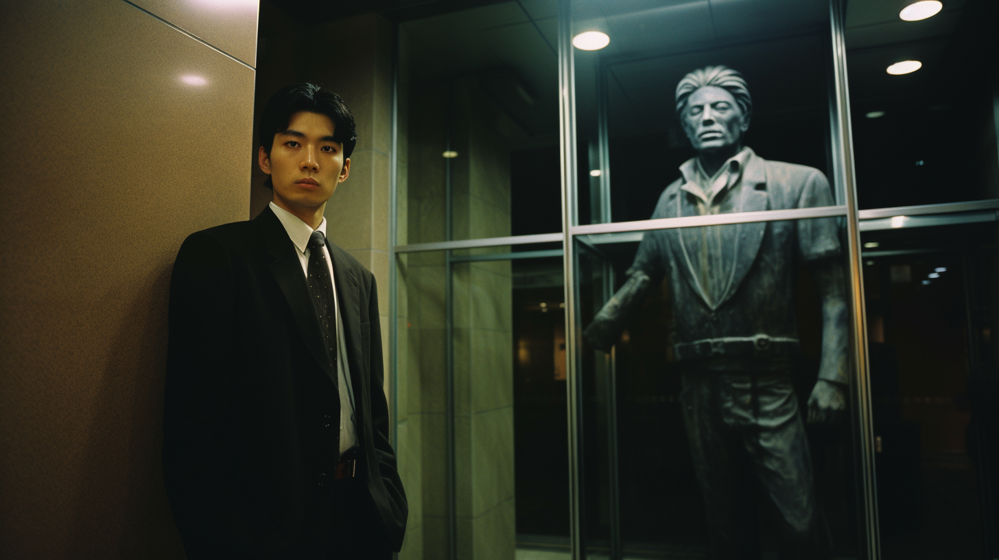 Kosuke Sega at Cheol-Lima Statue