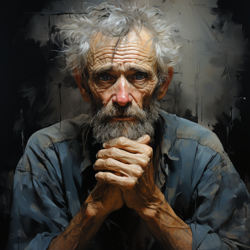 Old man depicting dehumanization of others