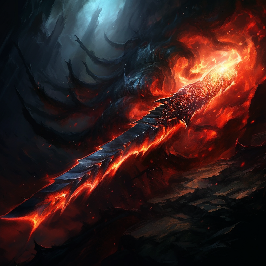 Twisted blade with cold flames