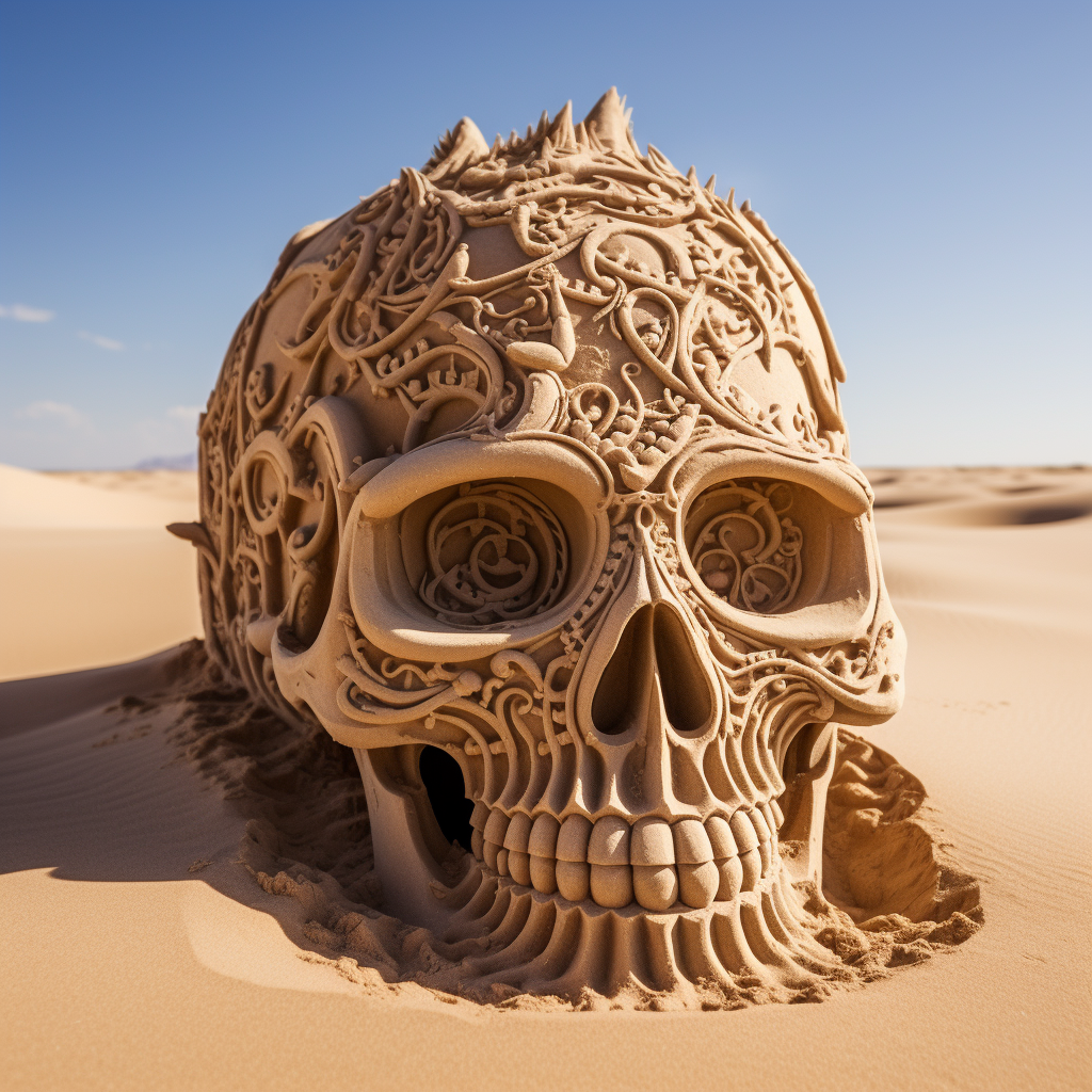 Sand skull in the desert