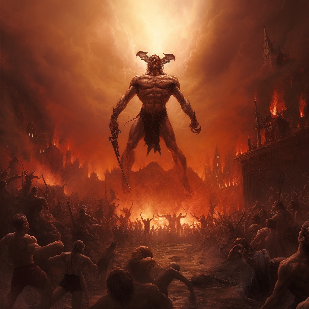 Image depicting epic devil rebellion and sin of pride