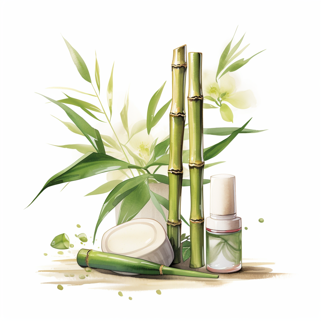 Spa cosmetics with bamboo illustration