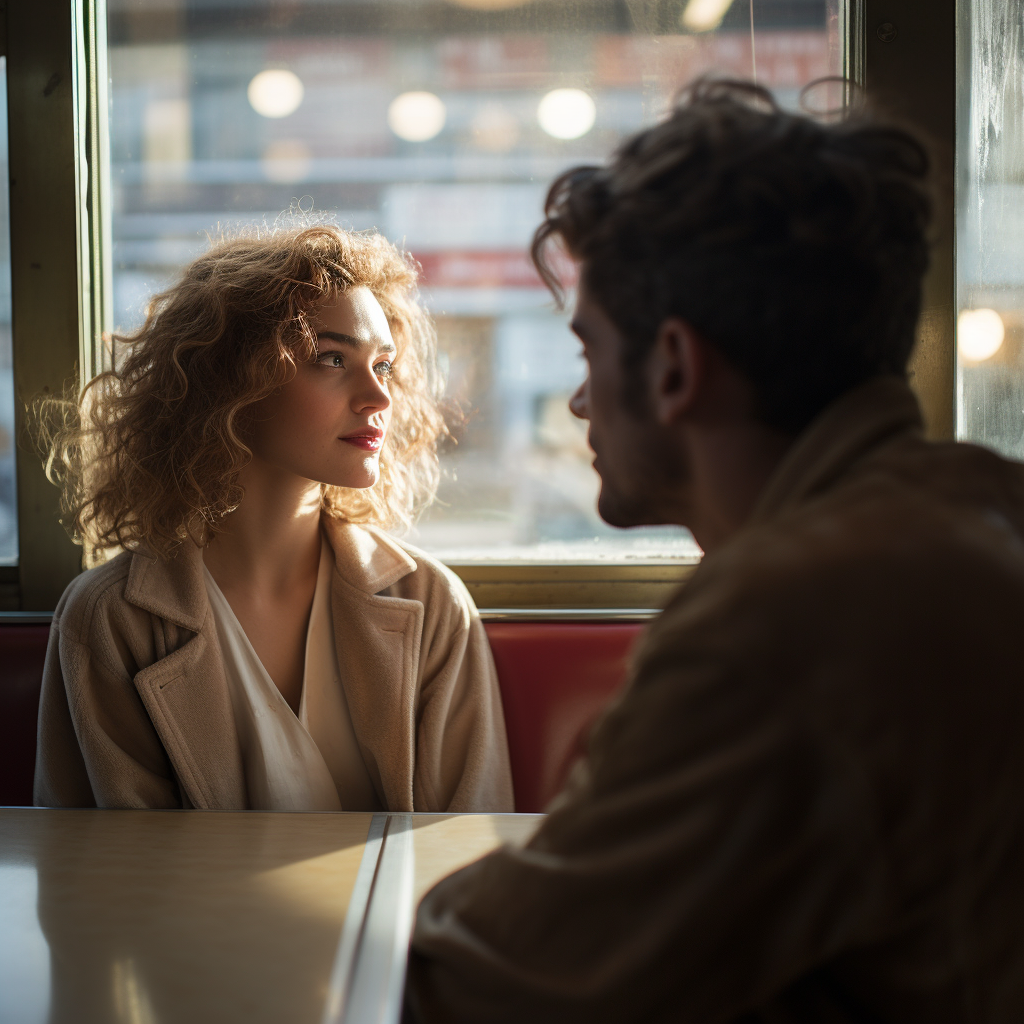 Woman and Man Making Eye Contact